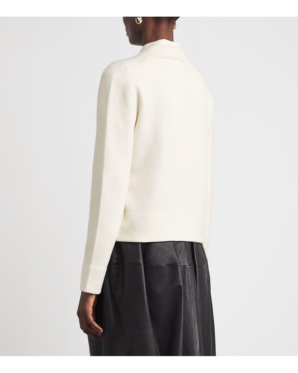 Vince White Wool-Cotton Blend Cardigan