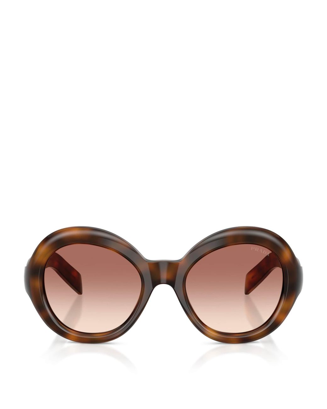Prada Brown Tortoiseshell Round Sunglasses