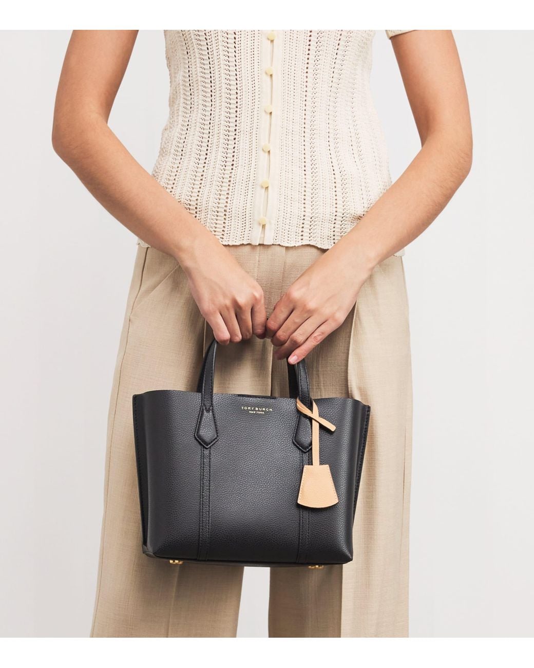 Tory Burch Black Small Leather Perry Cross-Body Bag