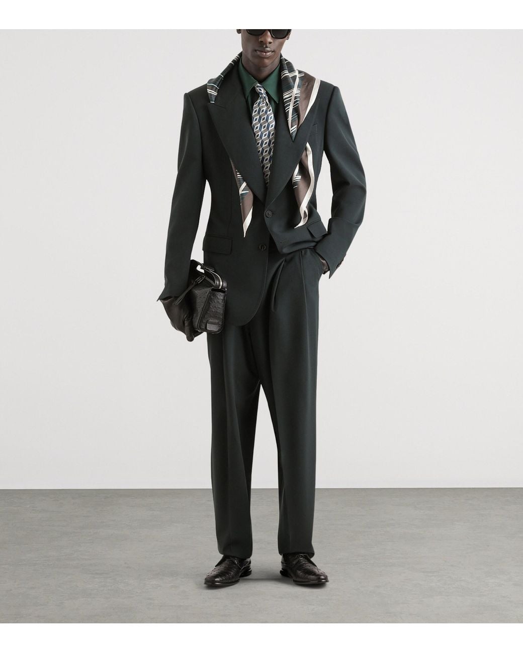 Dolce & Gabbana Black Virgin Wool Straight Trousers for men