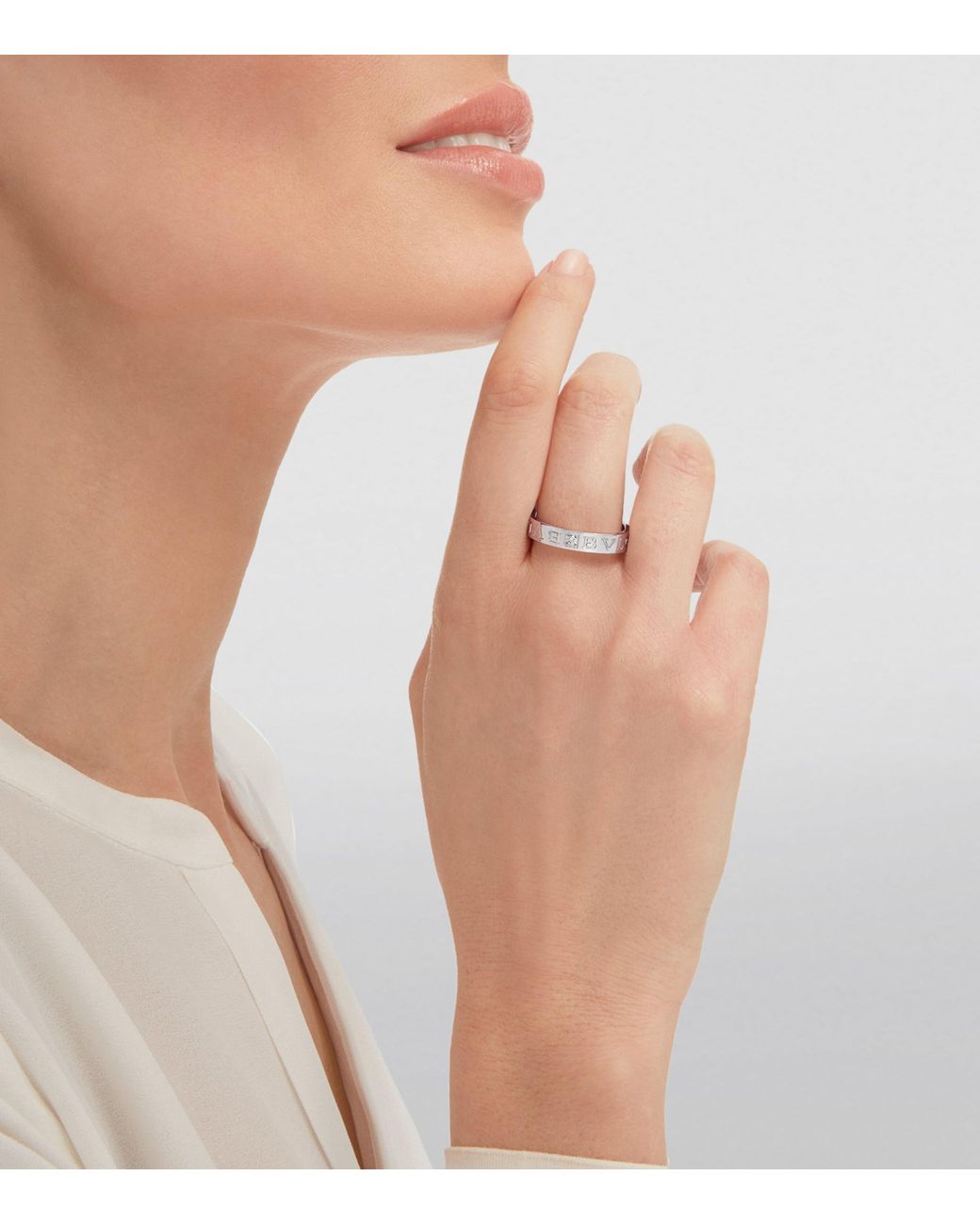BVLGARI White And Diamond B.Zero1 Ring