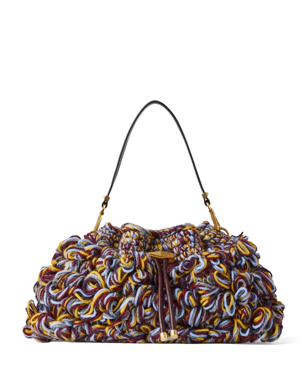 Jimmy Choo Brown Crochet Bon Bon Shoulder Bag