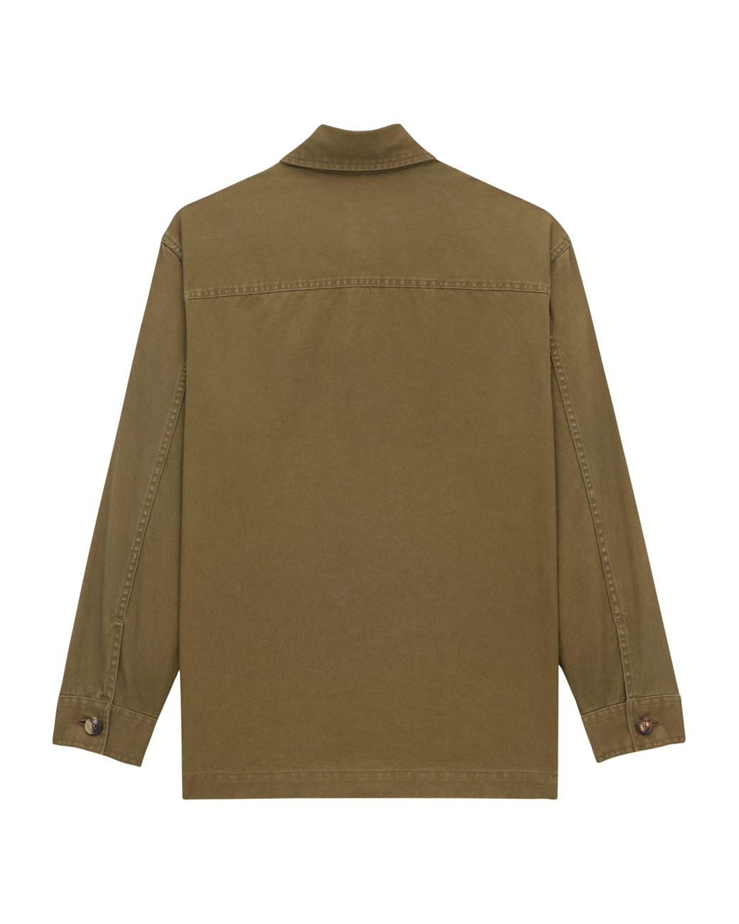 Saint Laurent Green Cotton Gabardine Cassandre Overshirt