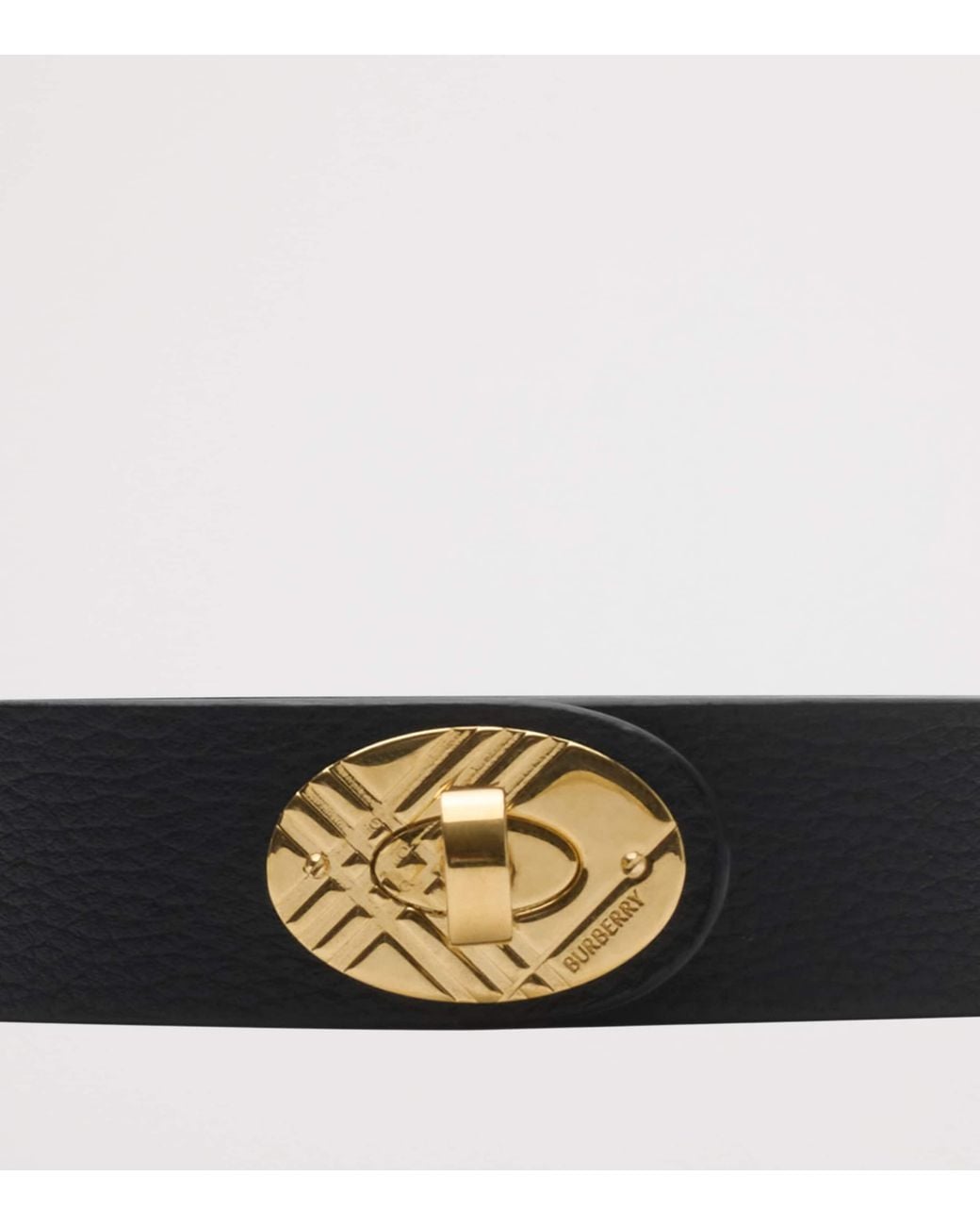Burberry Black Leather Cotswolds Belt