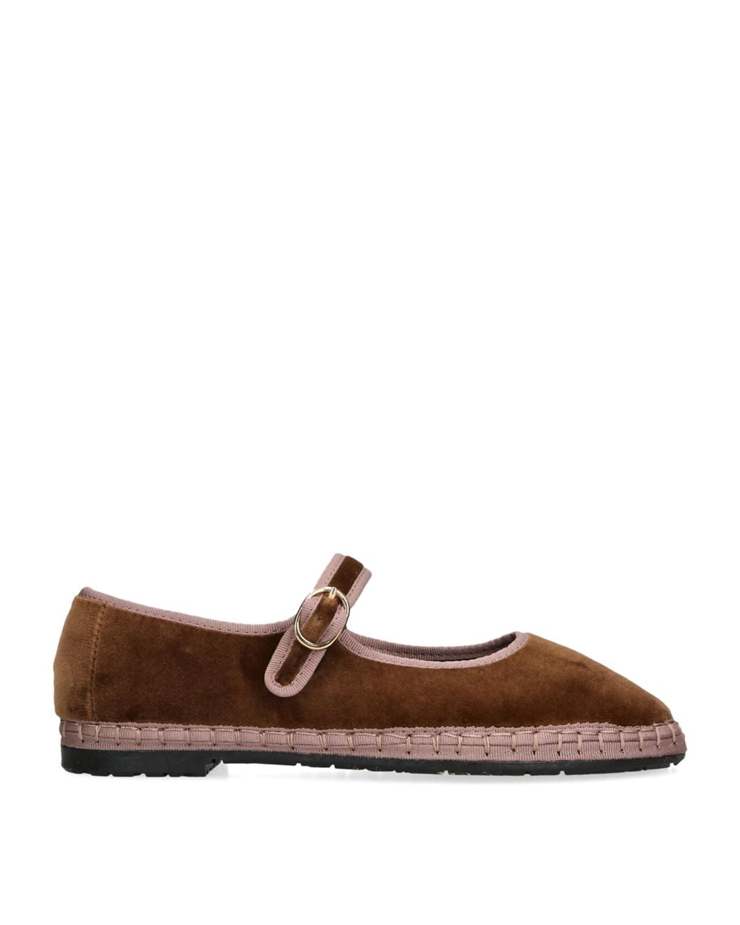 Flabelus Brown Velvet Balthasar Mary Janes