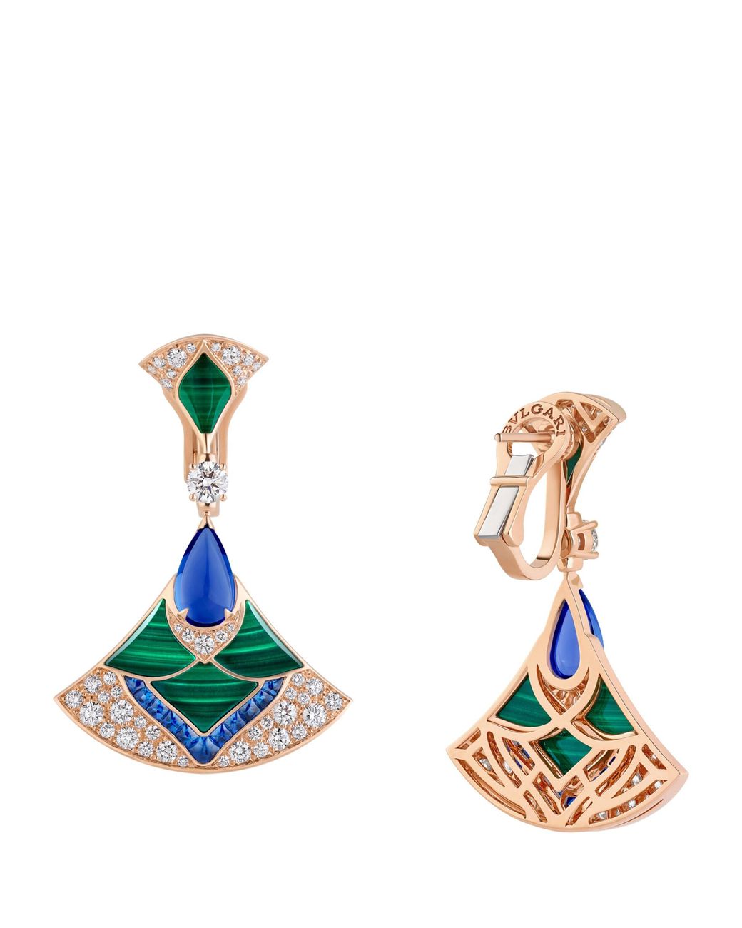 BVLGARI Blue Diamond And Sapphire Divas' Dream Drop Earrings