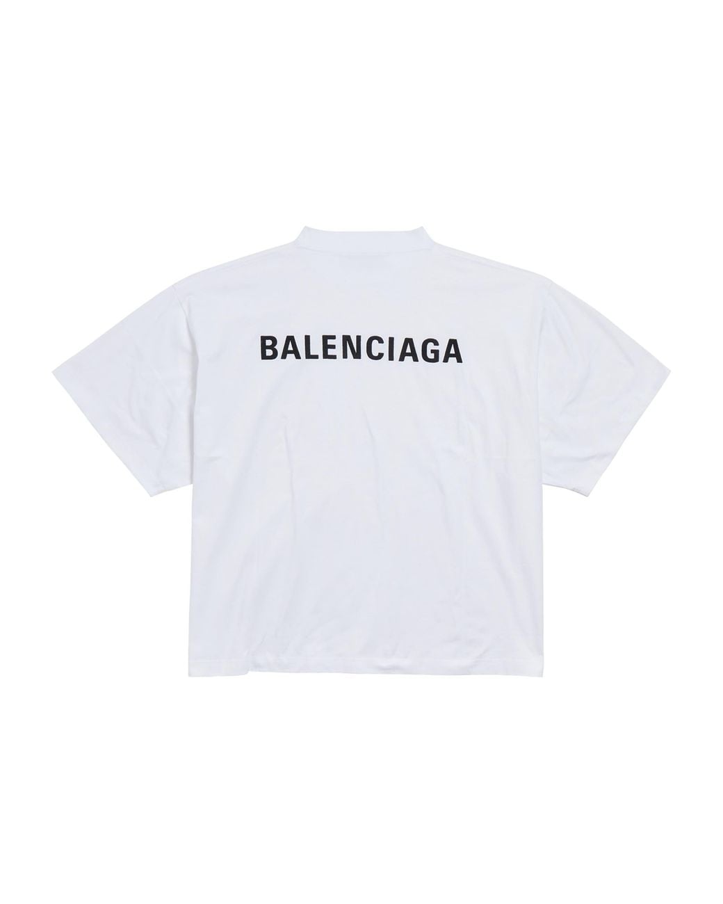 Balenciaga White Logo Cropped T-Shirt