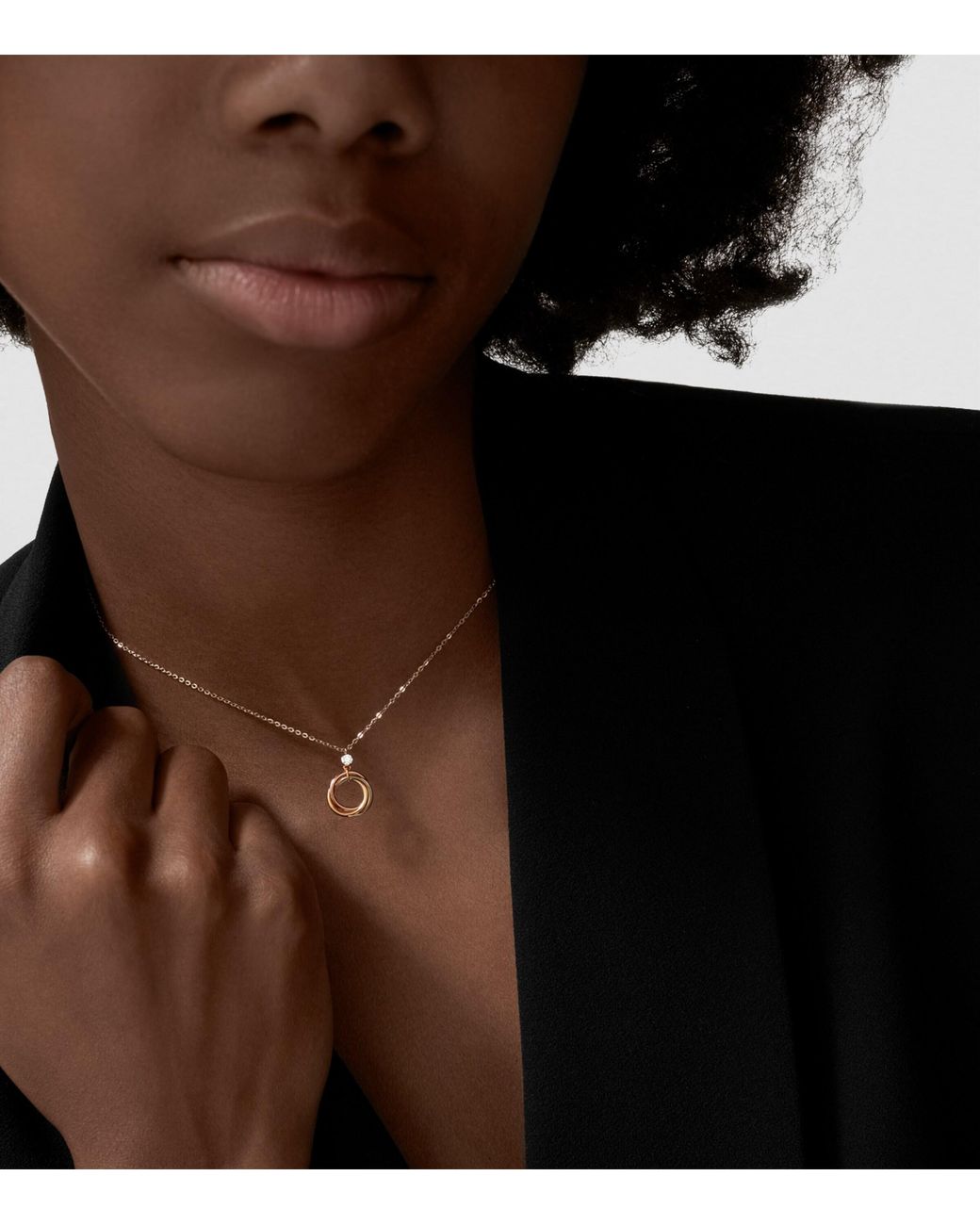 Cartier Metallic Mixed And Diamond Trinity Necklace
