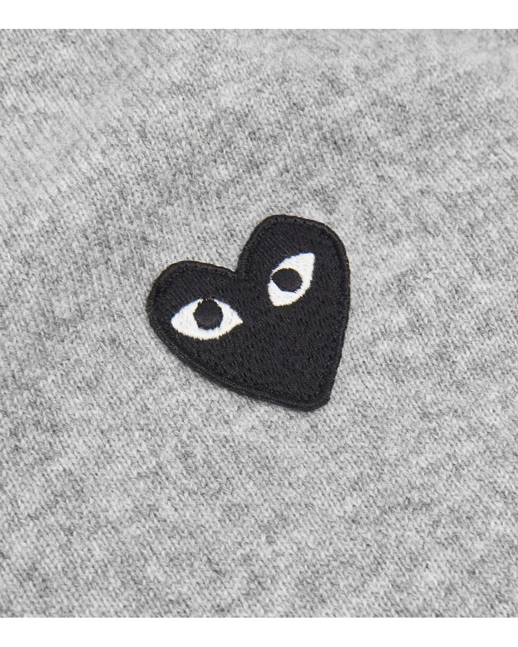 COMME DES GARÇONS PLAY Gray Wool Heart Cardigan for men