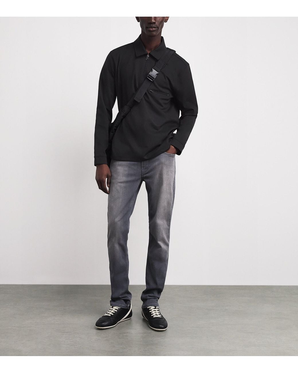 PAIGE Black Grapello Quarter-Zip Sweater for men