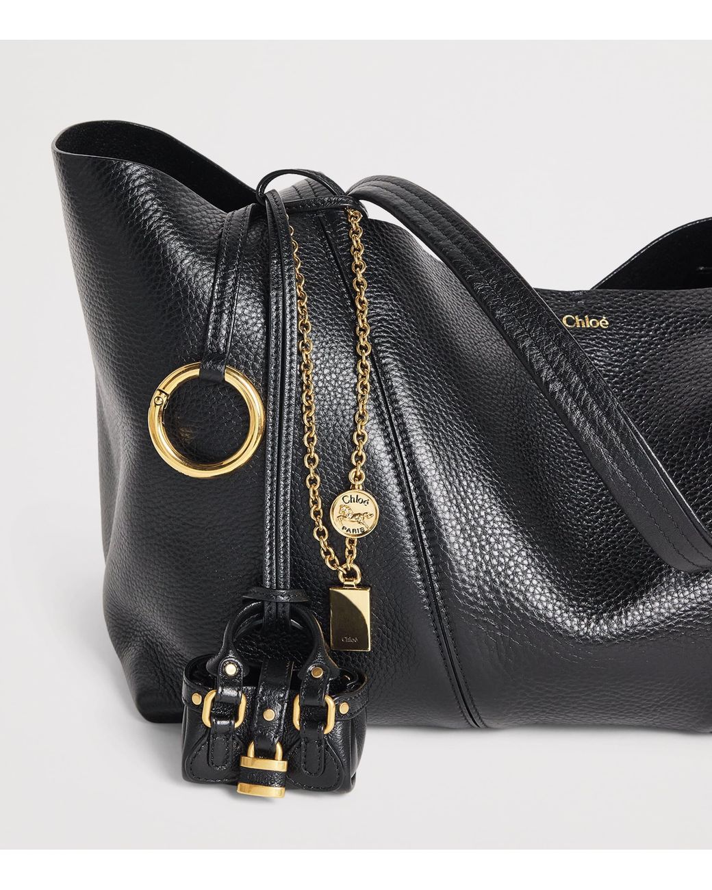 Chloé Black Calfskin Spin East-West Tote Bag