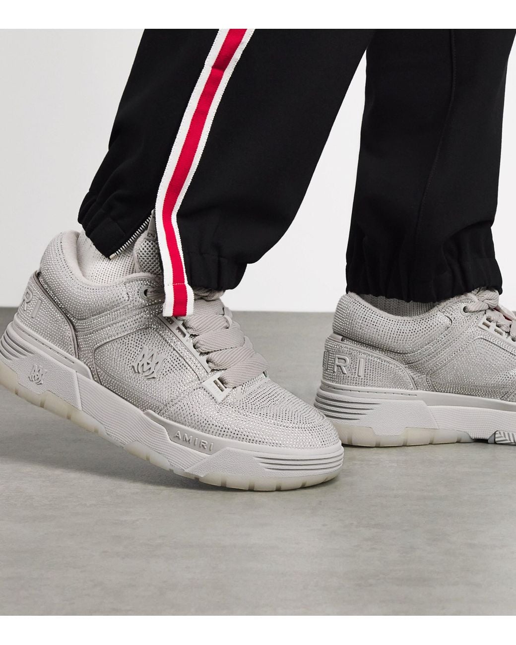 Amiri Gray Crystal Ma-1 Sneakers for men