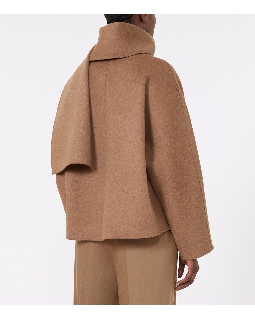 Max Mara Brown Virgin Wool Scarf-Neck Jacket