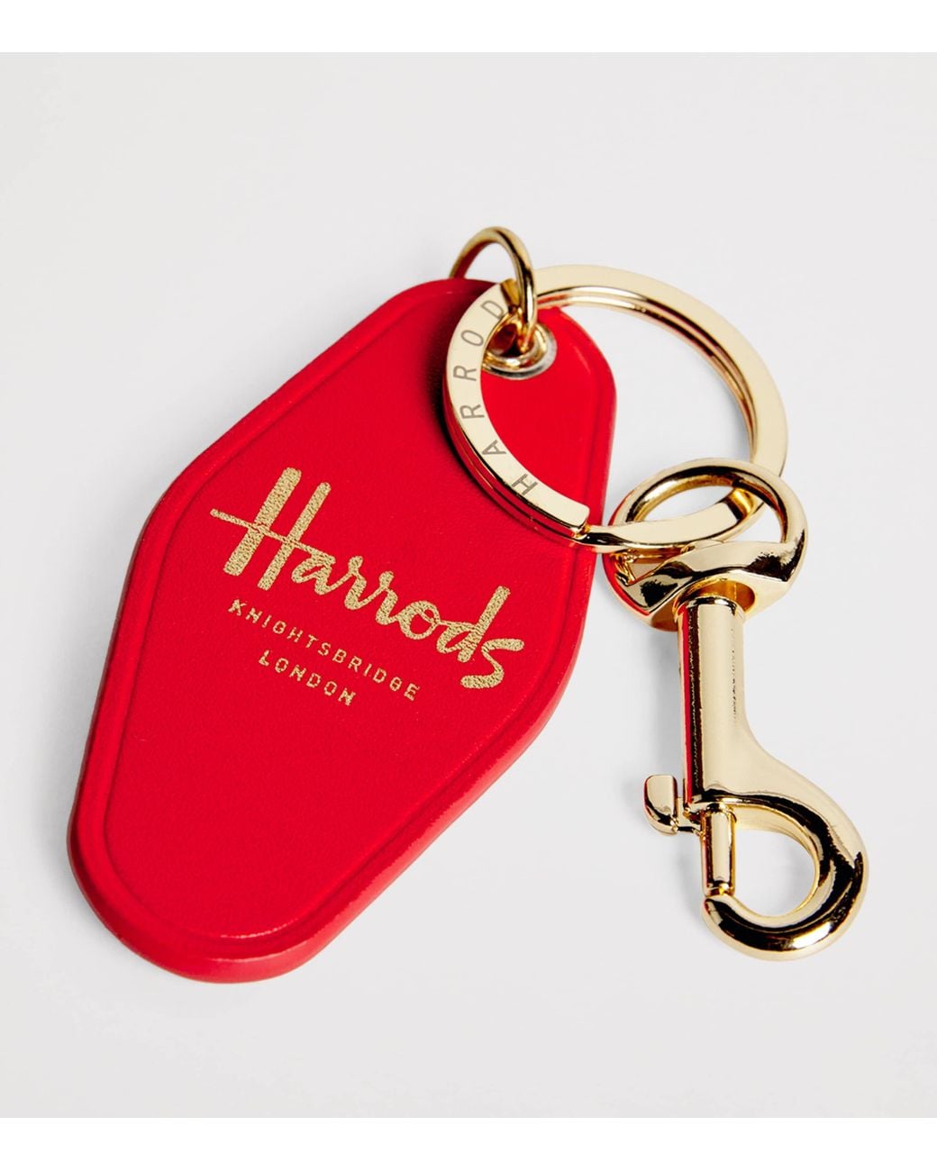 Harrods Red Leather Wine Cellar Keyring