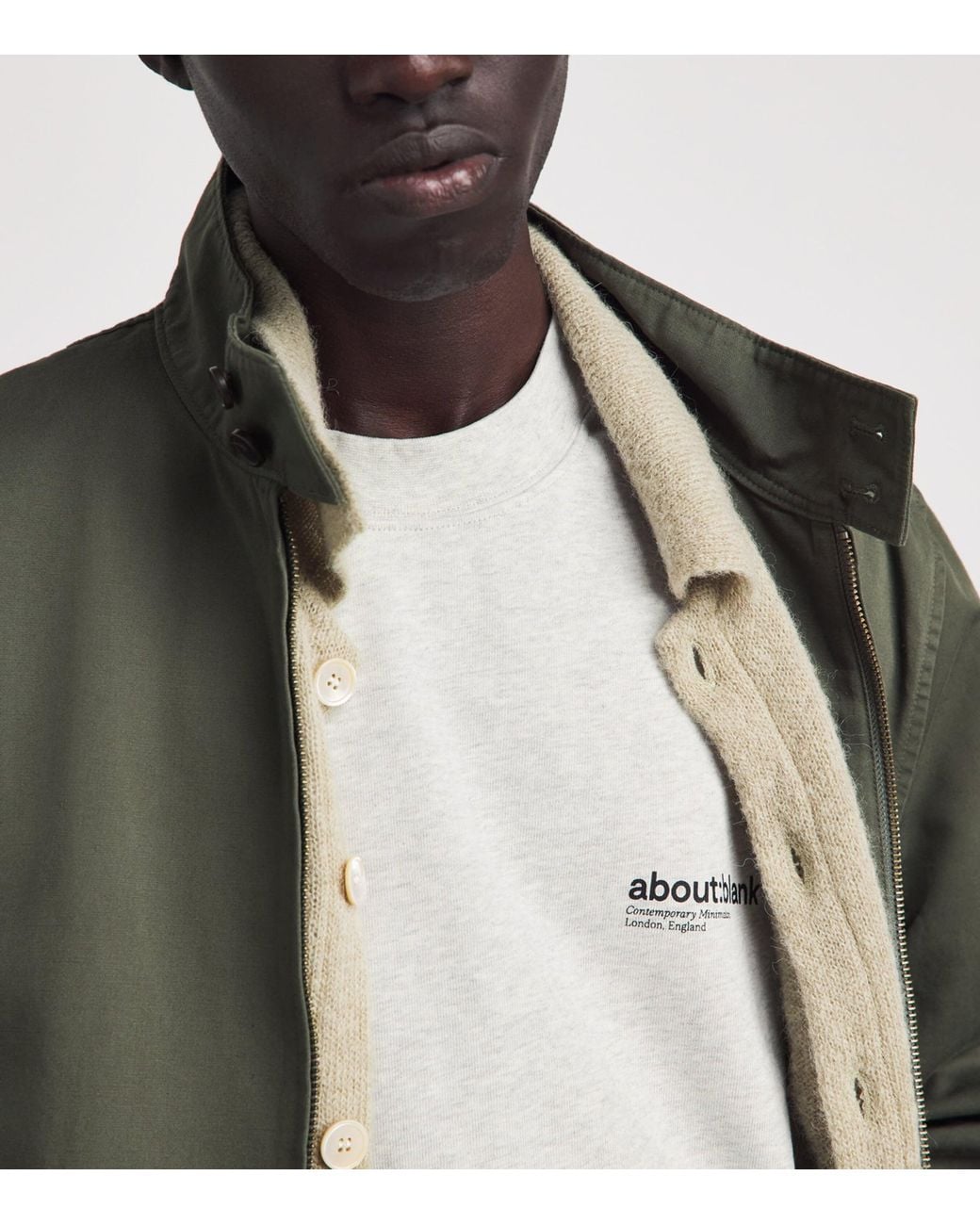 About Blank White Cotton Dual Logo T-Shirt for men