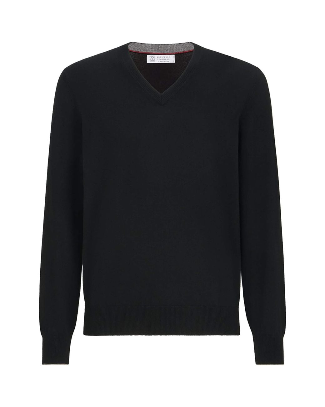 Brunello Cucinelli Black Cashmere Crew-Neck Sweater for men