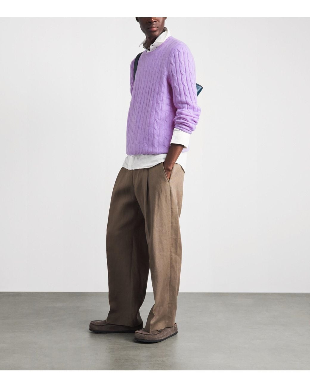Polo Ralph Lauren Purple Cashmere Cable-Knit Sweater for men