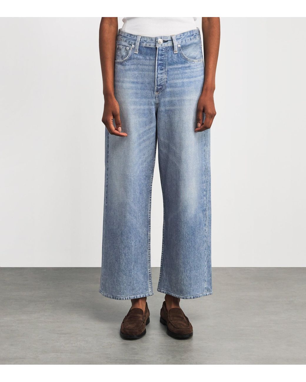 Rag & Bone Blue Miramar Andi Wide-Leg Jeans