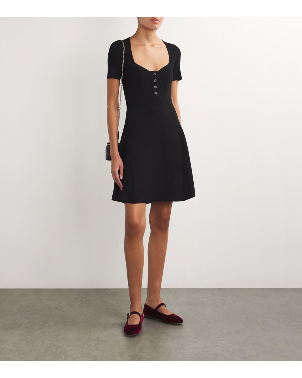 Maje Rib-Knit Mini Dress in Black | Lyst