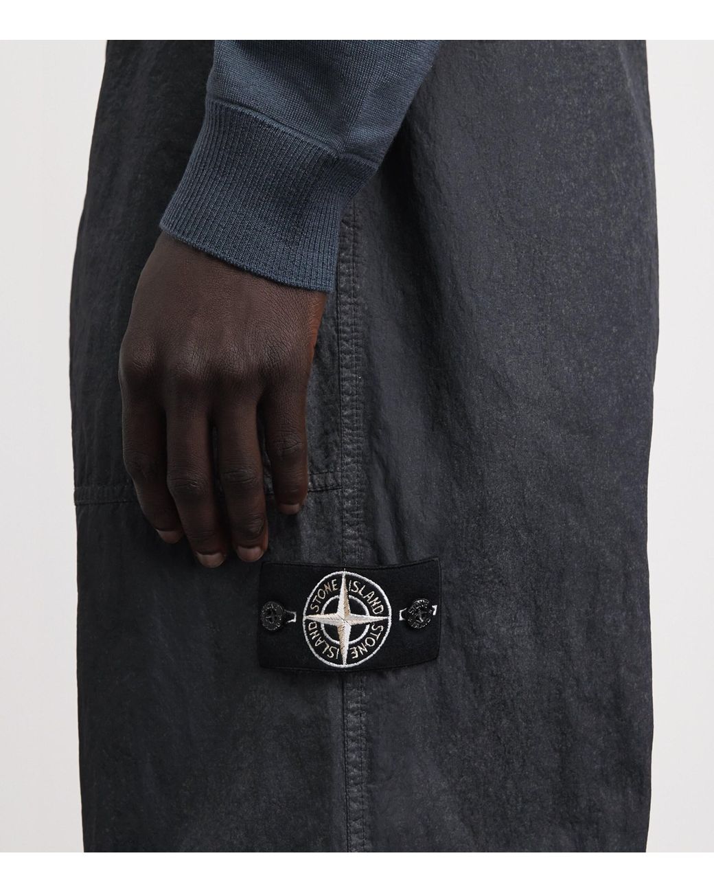 Stone Island Black Reflective Fatigue Trousers for men
