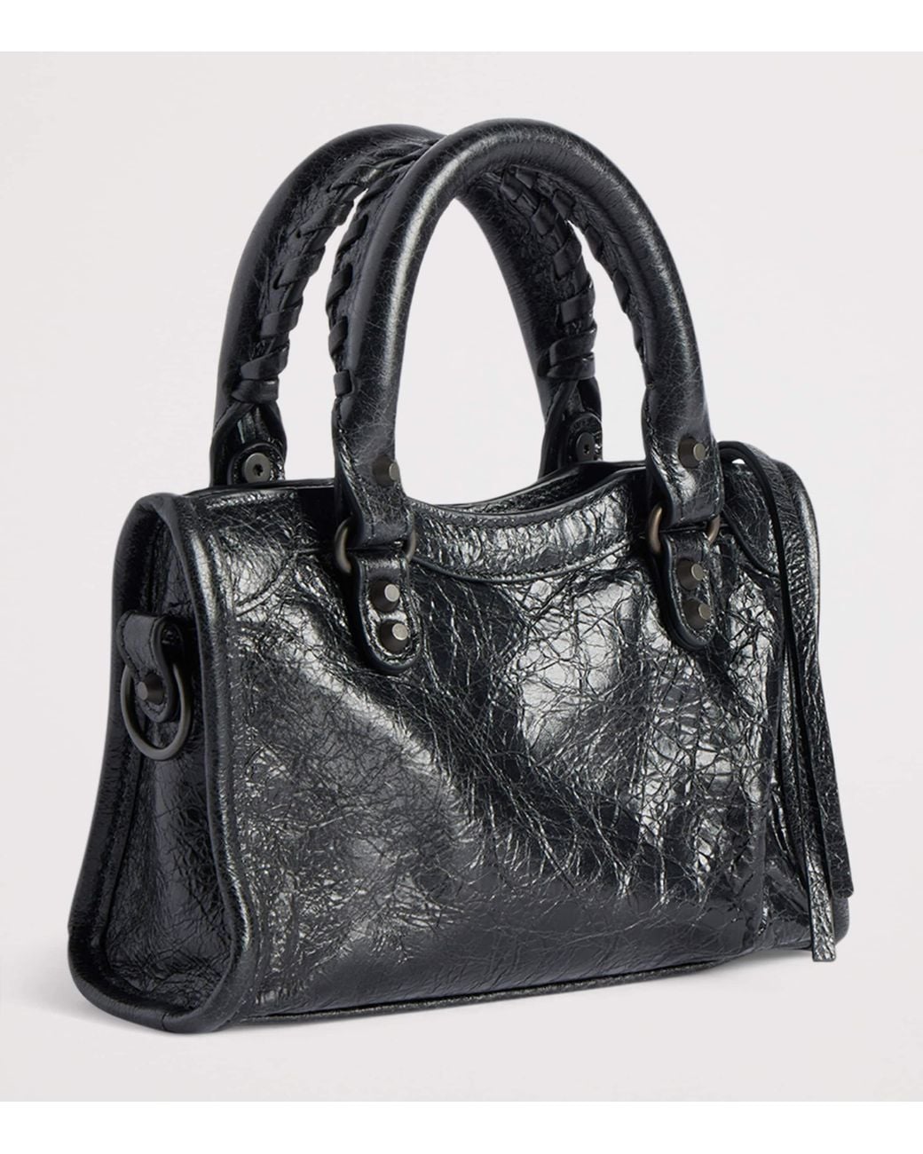 Balenciaga Black Nano Leather Le City Top-Handle Bag