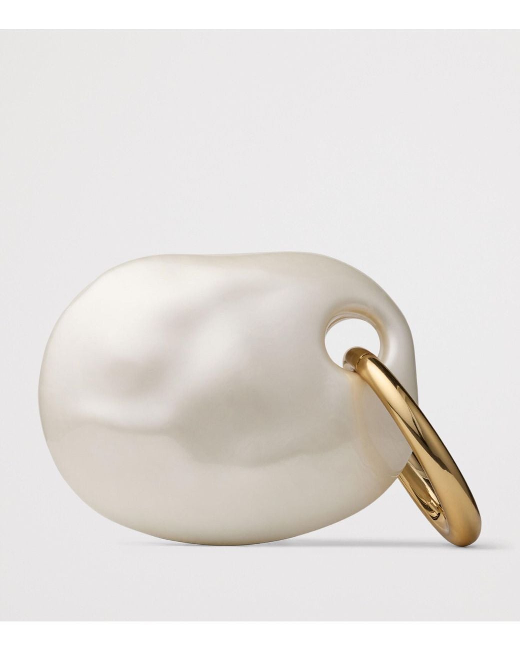 Jimmy Choo Natural Oyster Hardshell Pearl Top-Handle Bag