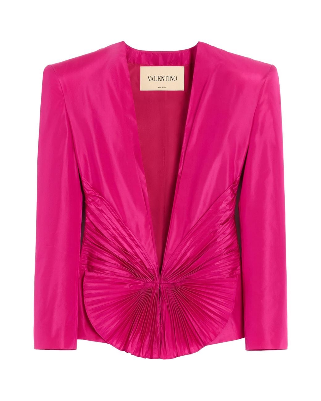 Valentino Pink Silk Plissé Blazer