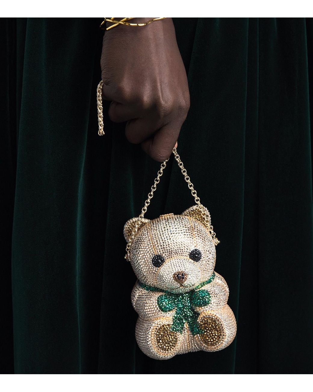 Judith Leiber Multicolor Embellished Teddy Bear Henry Clutch Bag