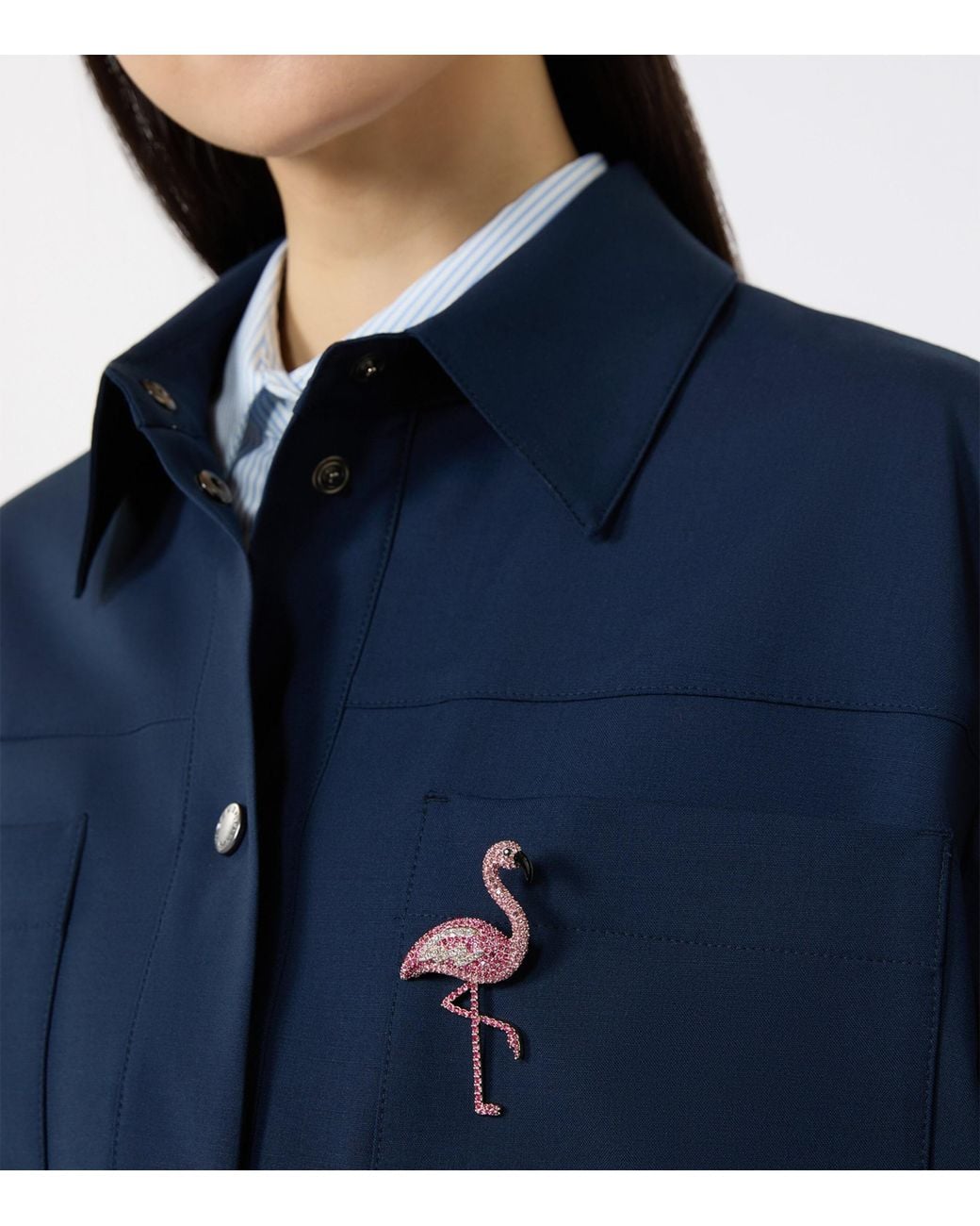 Weekend by Maxmara Pink Embellished Flamingo Brooch