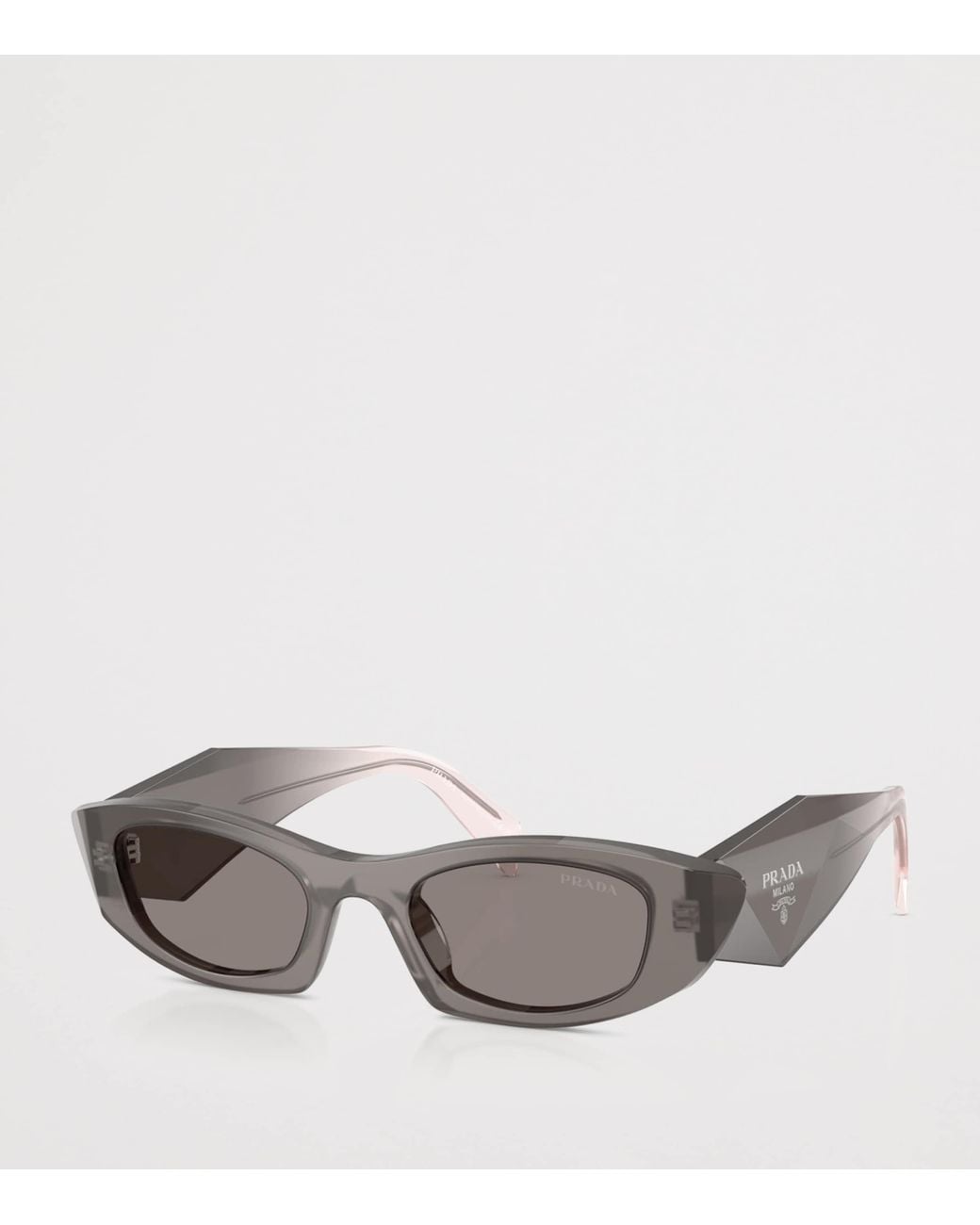 Prada Gray Acetate Oval Sunglasses