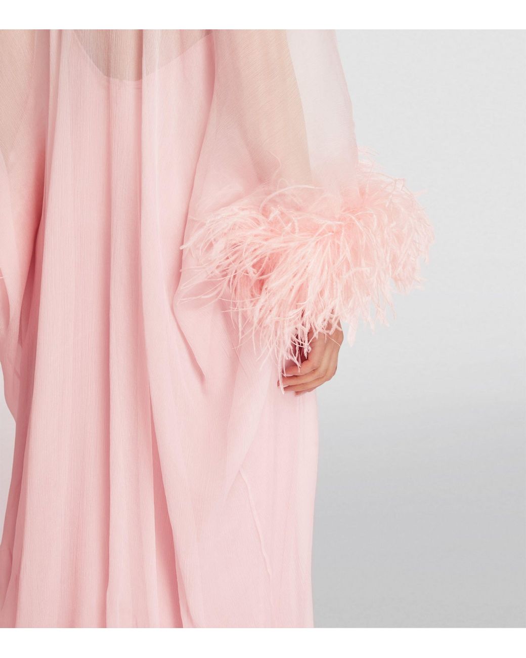 taller marmo pink feather dress TALLER MARMO Feather-trimmed One-shoulder Dress - Pink