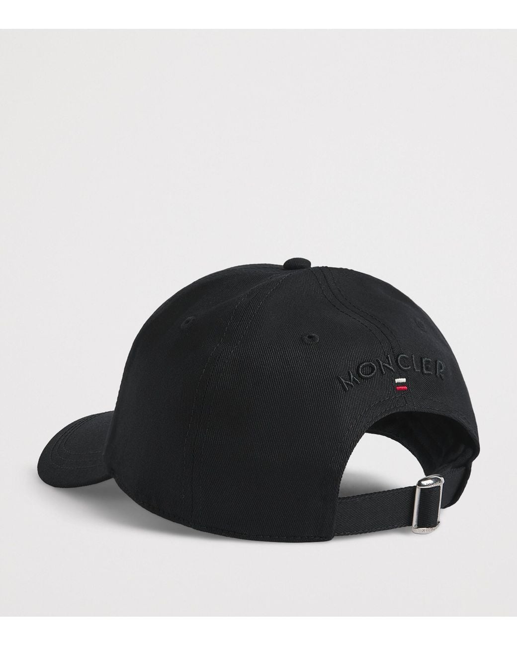 Moncler Black Cotton Logo Baseball Cap for men