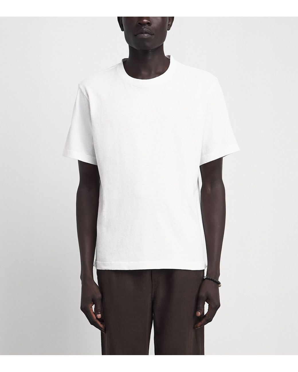 Frescobol Carioca White Cotton-Linen Dinis T-Shirt for men