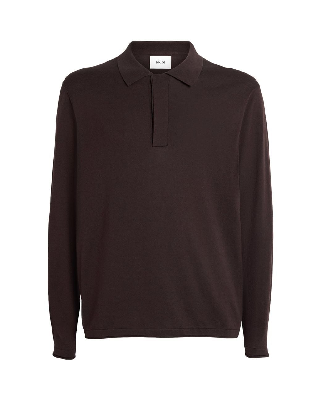 NN07 Brown Organic Cotton-Silk Polo Sweater