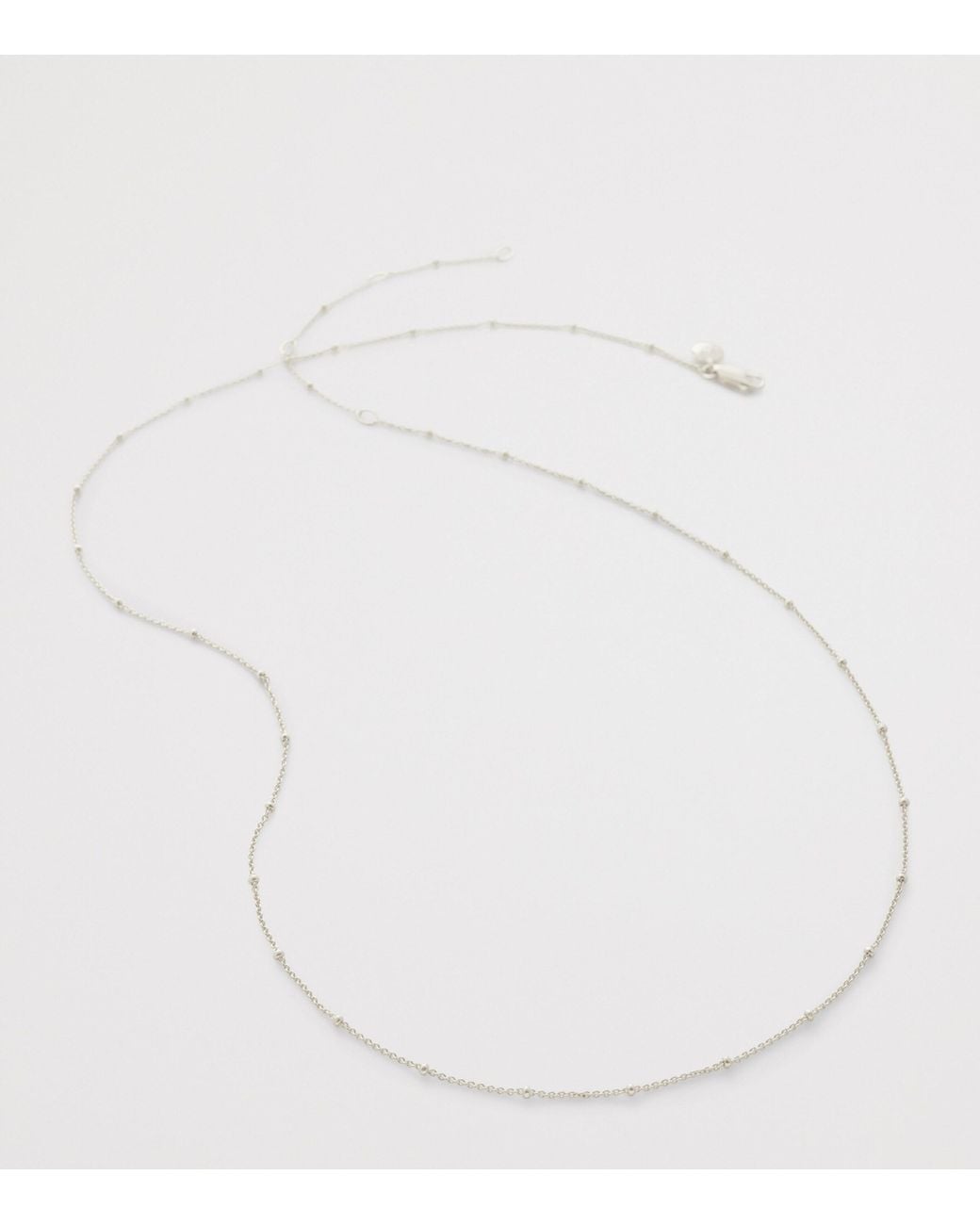 Monica Vinader White Sterling Beaded Chain Necklace