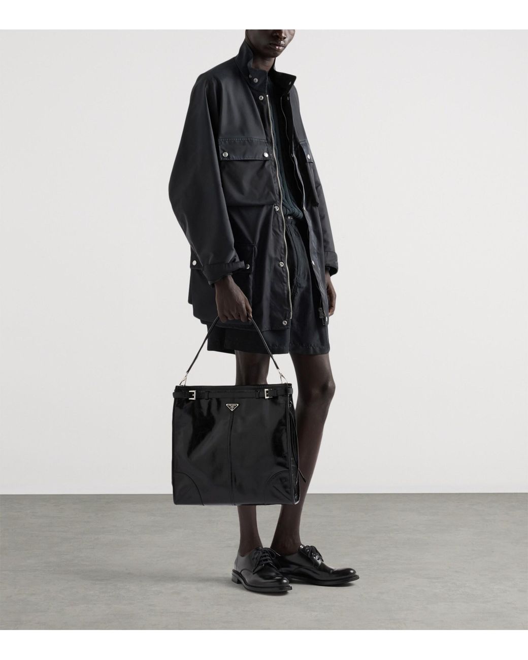 Prada Black Leather Bonnie Cross-Body Bag for men