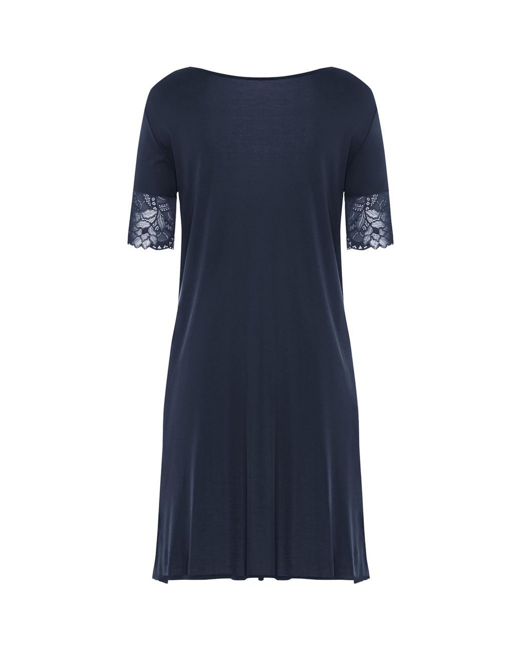 Hanro Blue Modal Lace-Trim Nightdress