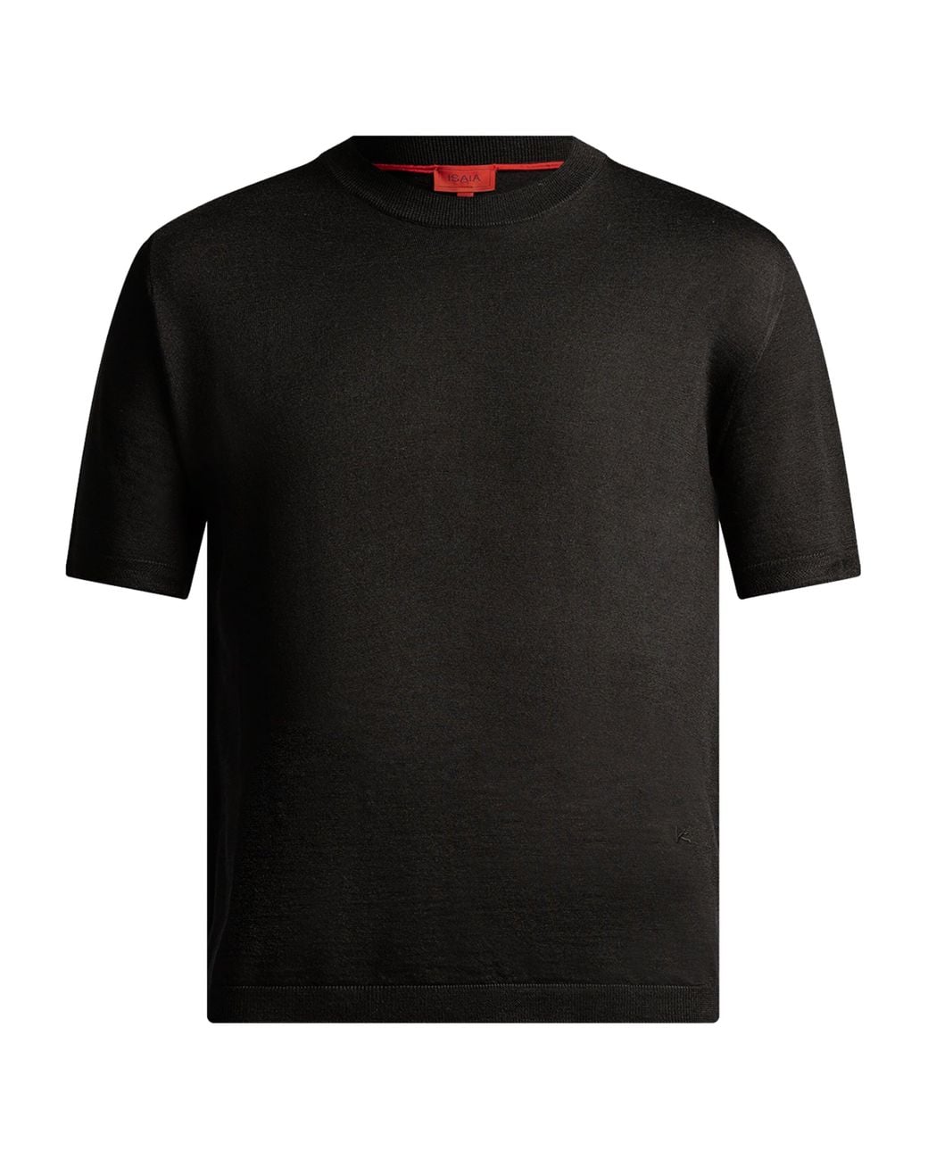 Isaia Black Wool-Blend T-Shirt for men