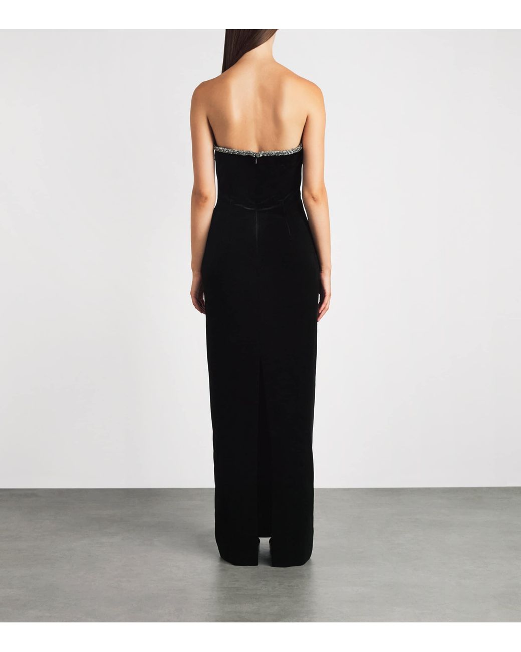 Self-Portrait Black Velvet Embellished Maxi Dress