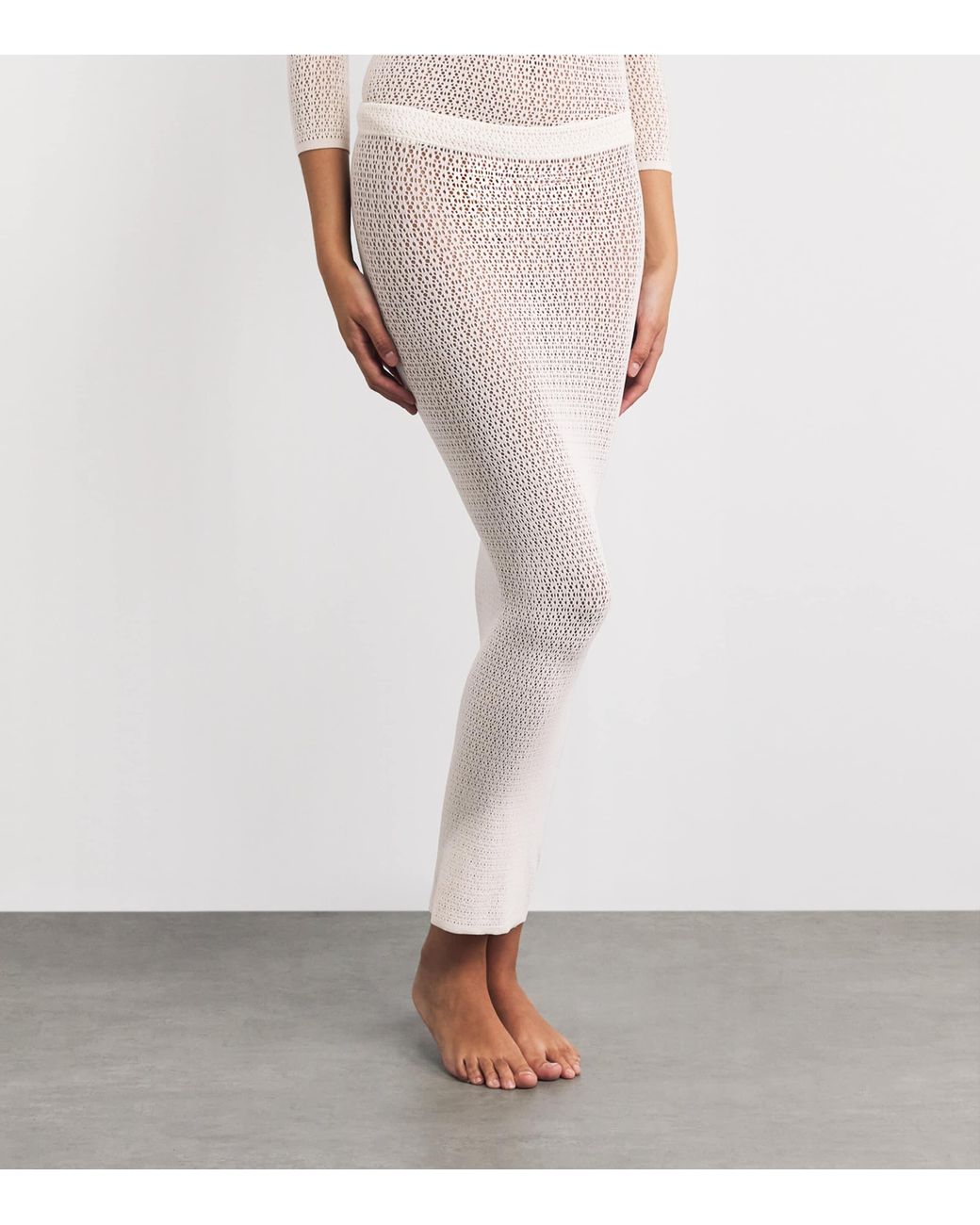 Wolford White Daisy Net Midi Skirt