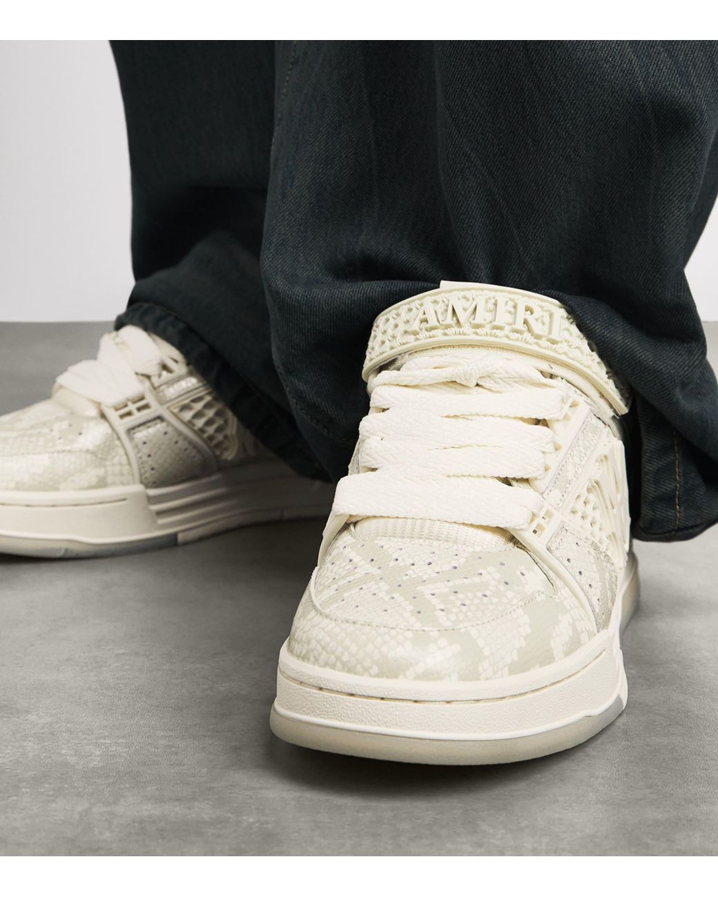 Amiri Natural Leather Snakeskin-Effect Skyline Ma Sneakers for men