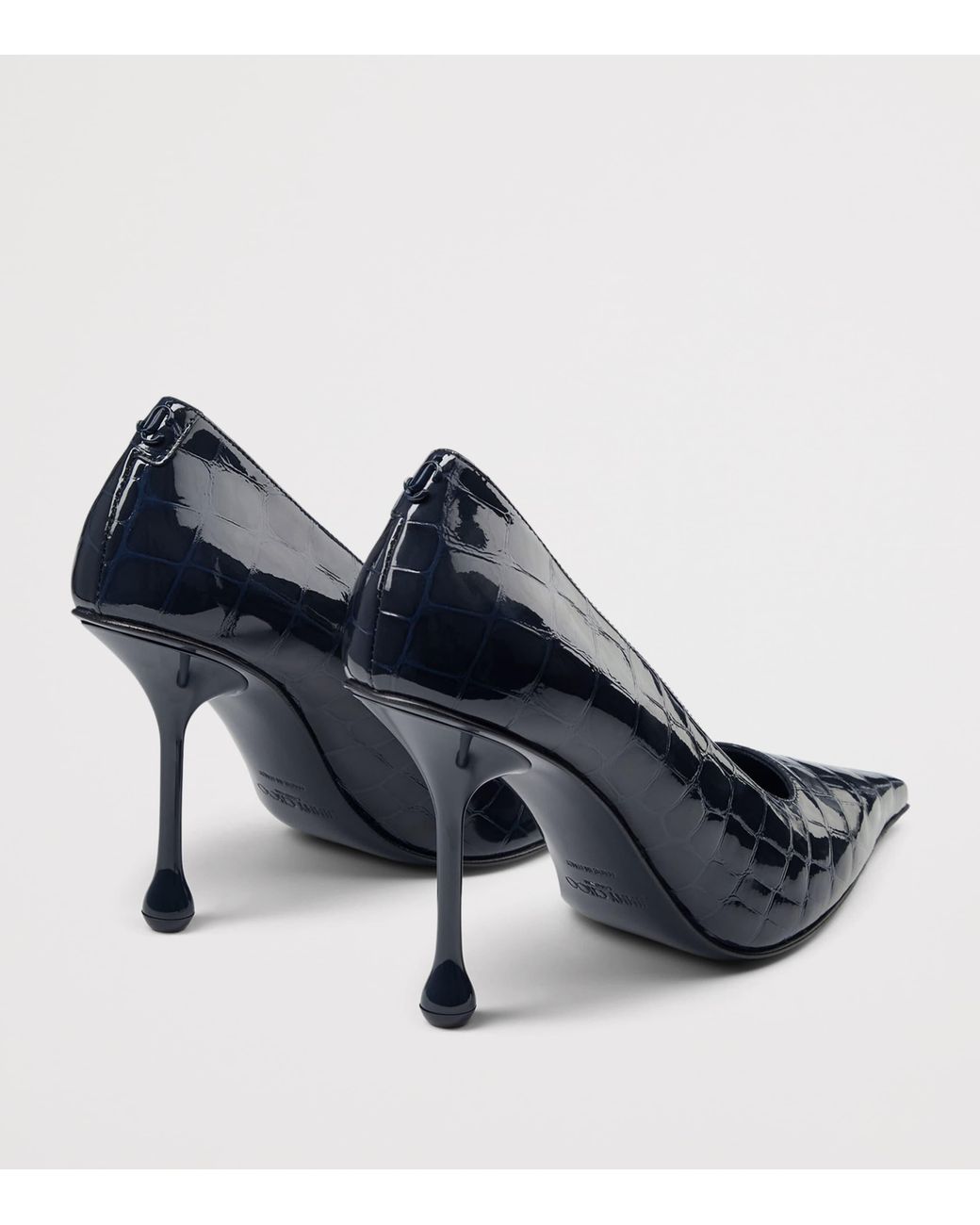 Jimmy Choo Blue Ixia 95 Croc-Embossed Leather Pumps