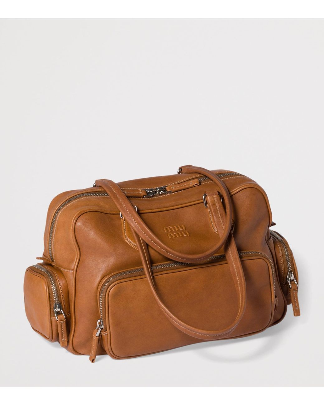 Miu Miu Brown Nappa Leather Top-Handle Bag