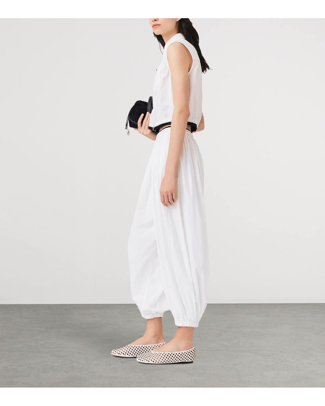 Maje White Cotton Sleeveless Shirt