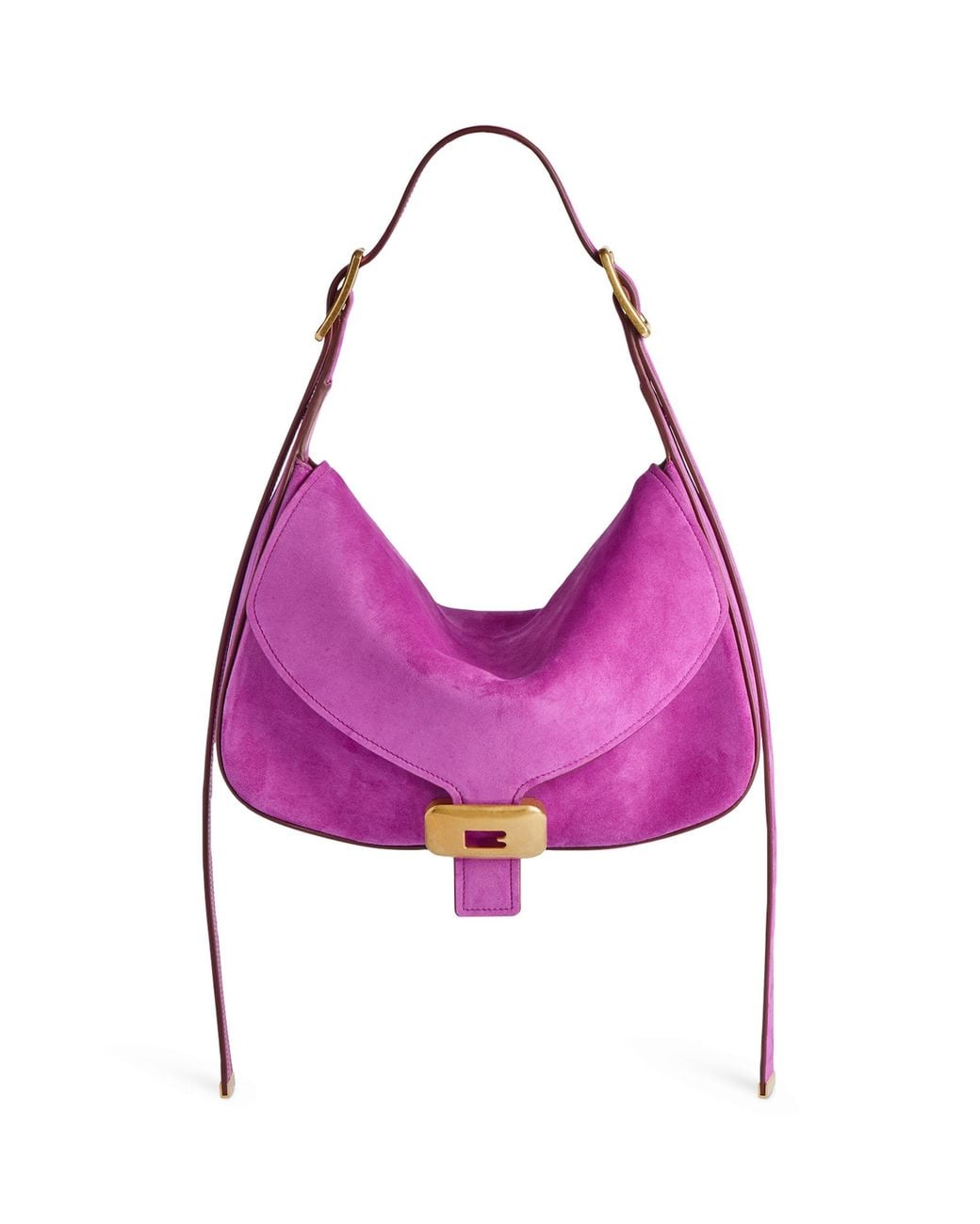 Balenciaga Pink Suede Clicca Shoulder Bag