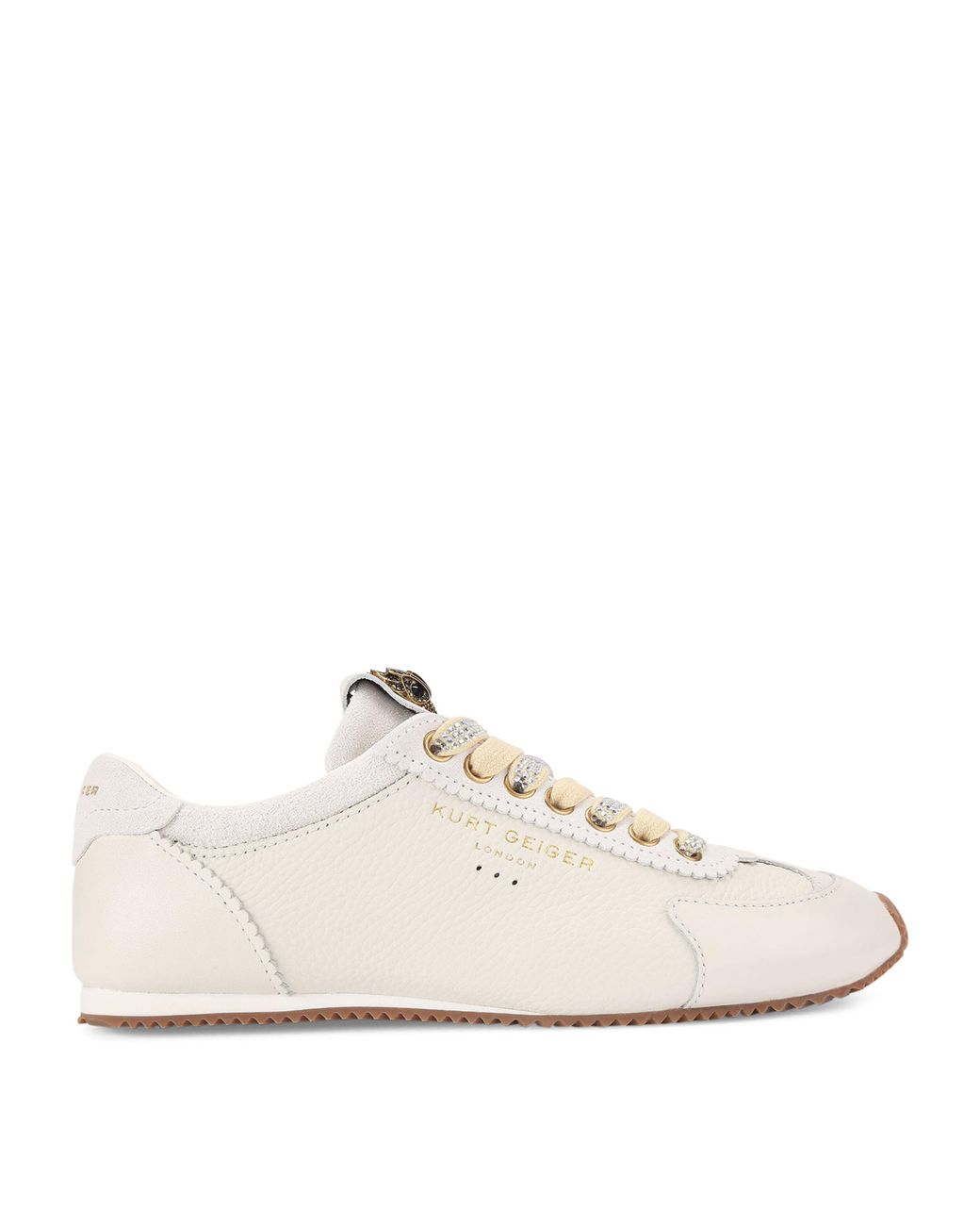 Kurt Geiger White Leather-Suede Islington Sneakers