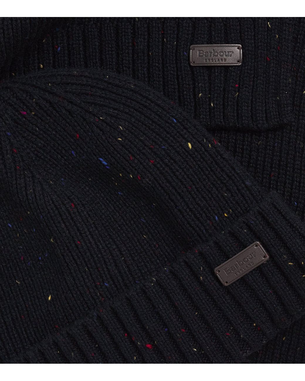 Barbour Black Carlton Beanie And Scarf Gift Set for men