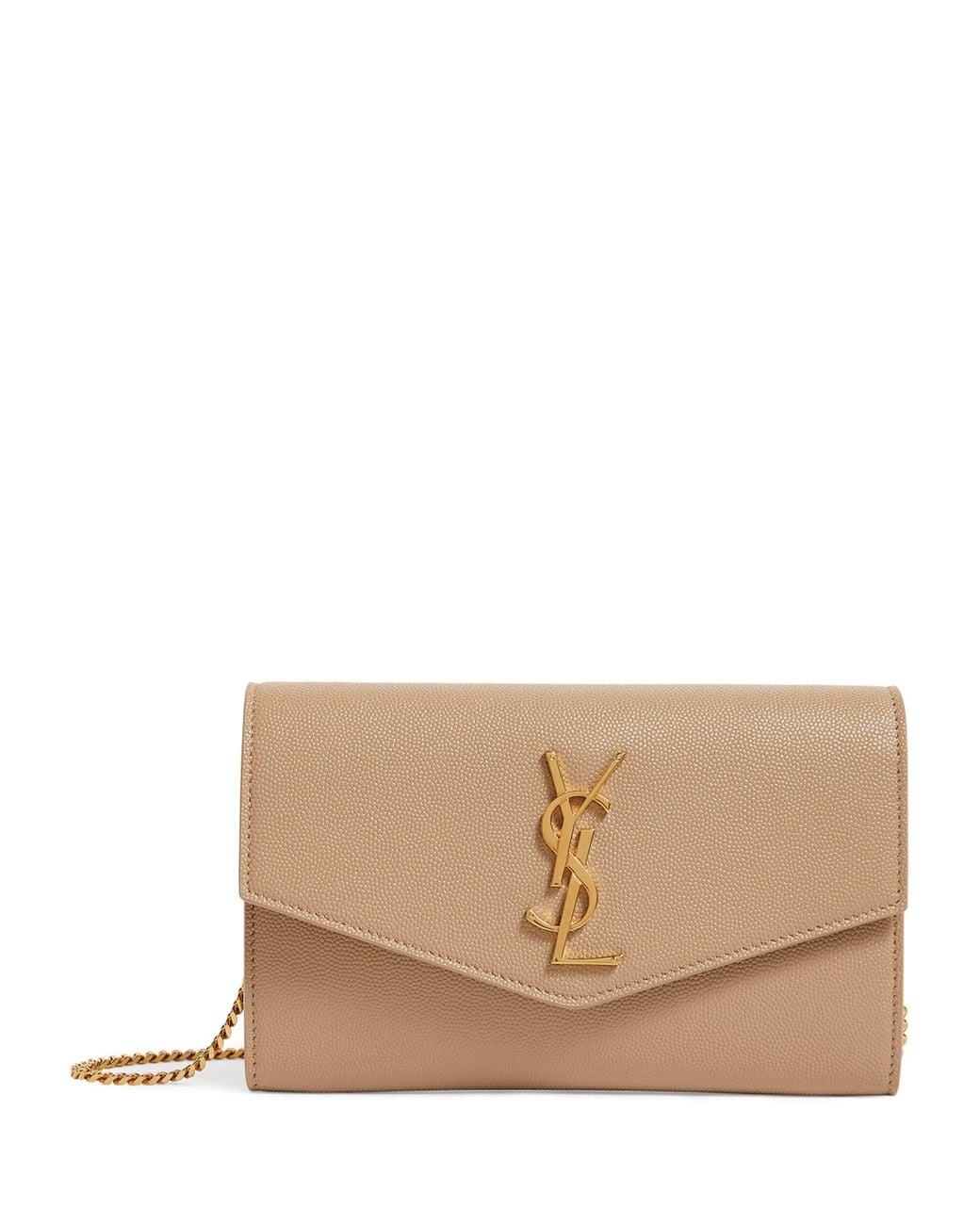 Saint Laurent Natural Small Envelope Monogram Matelassé Leather Shoulder Bag