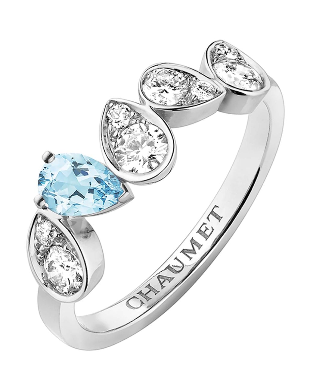 Chaumet Metallic Diamond And Aquamarine Joséphine Ronde D'Aigrettes Ring