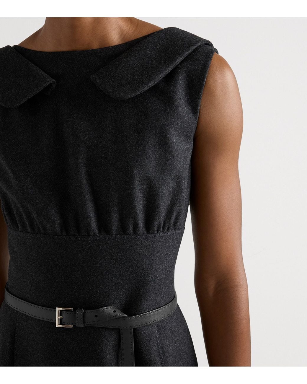 Prada Black Re-Wool Asymmetric Midi Dress